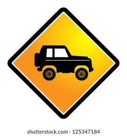 Off-road vehicle sign, vector illustration