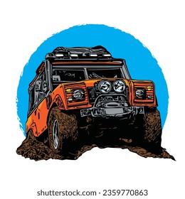 Offroad Vehicle in vector illustration, perfect for Offroad event, Club logo and T shirt design
