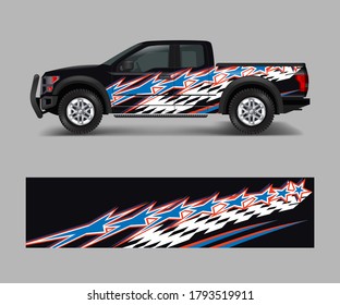 offroad vehicle wrap design vector. Pickup truck decal wrap design vector.