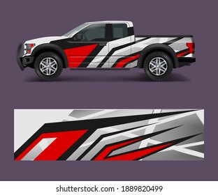 offroad vehicle wrap design vector. Pickup truck decal wrap design vector.