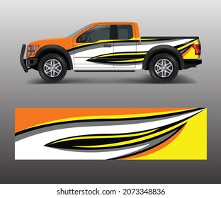 offroad vehicle wrap design vector. Pickup truck decal wrap design vector.