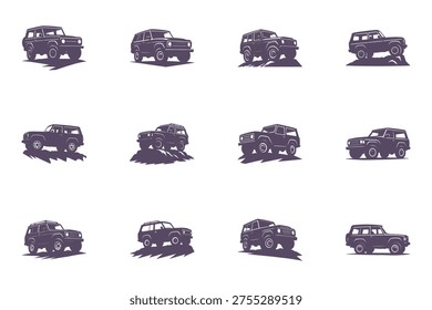 off-road vehicles in various driving positions