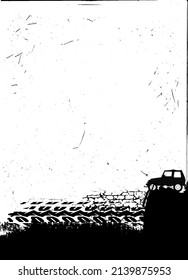 Offroad vertical poster. Extreme off-road adventure background with space for text and information. Grunge style. Vector illustration in black color useful for advert, print, and flayer design.