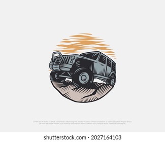 offroad vintage illustration design vector