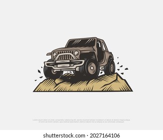 offroad vintage illustration design vector