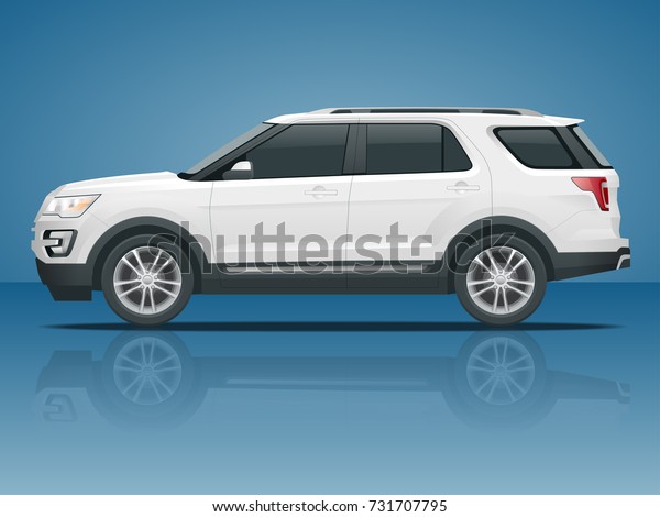 Off-road write car Modern VIP\
transport. Offroad truck template vector isolated car on white View\
side. Change the color in one click All elements in\
groups