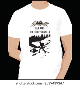 off-roading motivational tshirt design, get lost to find yourself the best quote.