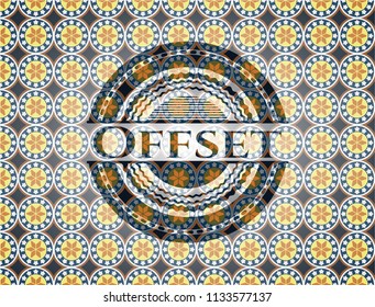 Offset arabesque emblem. arabic decoration.