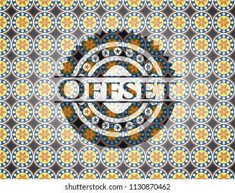 Offset arabesque style emblem. arabic decoration.