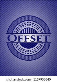 Offset badge with jean texture