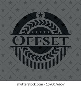 Offset black badge. Vector Illustration. Detailed.