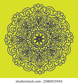 Offset colour mandala flower design vector