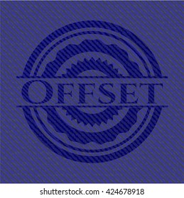 Offset emblem with denim texture