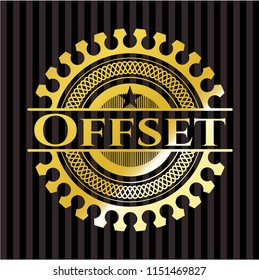 Offset gold shiny emblem