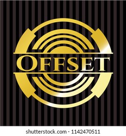 Offset golden badge or emblem
