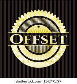 Offset golden badge or emblem