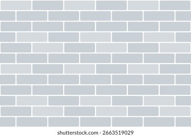 Offset gorizontal tile seamless pattern. Grey bricks desing. Vector.