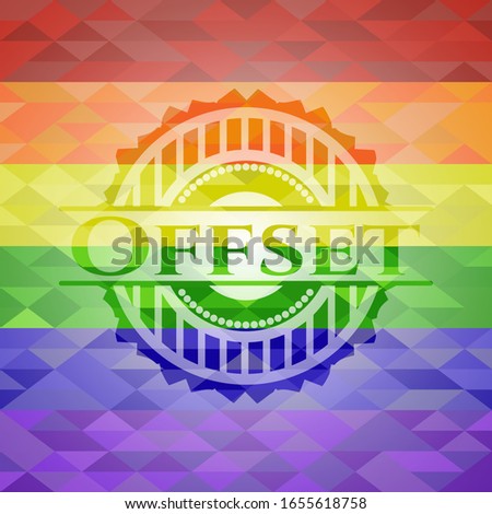Offset lgbt colors emblem. Vector Illustration. Mosaic.