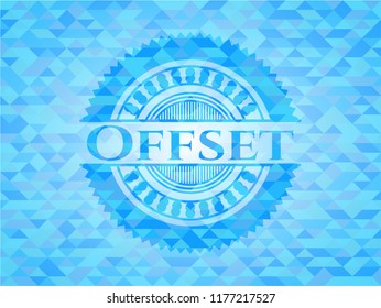 Offset light blue mosaic emblem
