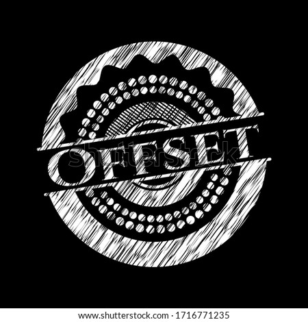 Offset on blackboard. Vector Illustration. Detailed. 