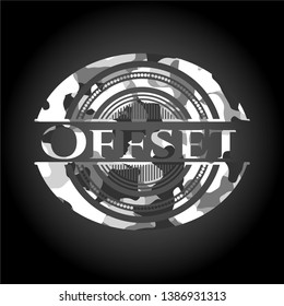 Offset on grey camouflaged texture