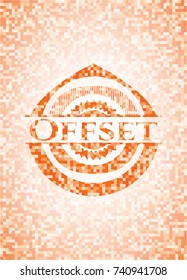 Offset orange mosaic emblem