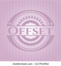  Offset pink emblem. Vintage.
