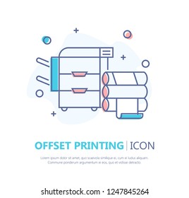 Offset Printing Flat Icon. Vector Illustration