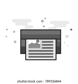 Offset printing icon in flat outlined grayscale style. Vector illustration.