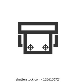 Offset printing icon in thick outline style. Black and white monochrome vector illustration.