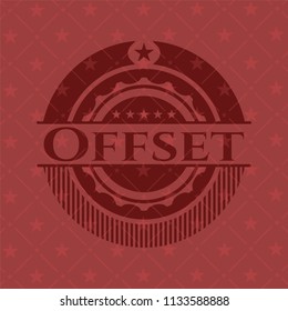 Offset red emblem. Retro