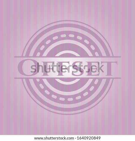 Offset retro pink emblem. Vector Illustration. Detailed.