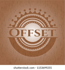 Offset retro wood emblem