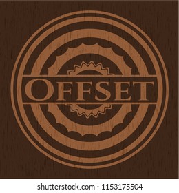 Offset retro wooden emblem