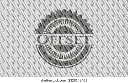 Offset silver emblem or badge. Scales pattern. Vector Illustration. Detailed. 