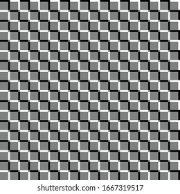 Offset squares seamlessly repeatable geometric pattern. Emboss, indent squares pattern. op-art background, texture