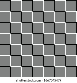 Offset squares seamlessly repeatable geometric pattern. Emboss, indent squares pattern. op-art background, texture