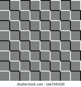 Offset squares seamlessly repeatable geometric pattern. Emboss, indent squares pattern. op-art background, texture