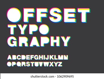 offset typography design vector