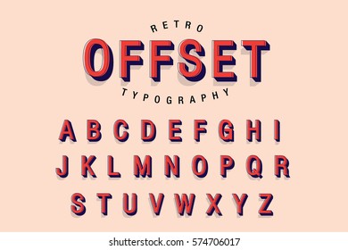 offset typography vector