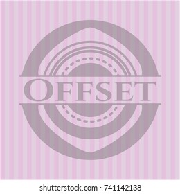 Offset vintage pink emblem