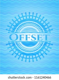 Offset water wave concept style badge.