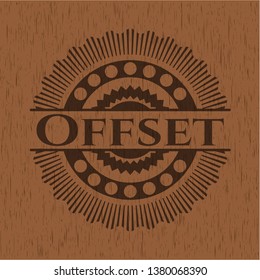 Offset wooden emblem