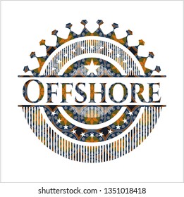 Offshore arabic badge. Arabesque decoration.