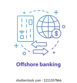 Offshore banking concept icon. International business idea thin line illustration. Global trade. Vector isolated outline drawing