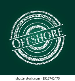 Offshore chalkboard emblem on black board. Vector Illustration. Detailed.