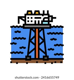 offshore drilling oil industry color icon vector. offshore drilling oil industry sign. isolated symbol illustration