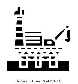 offshore drilling oil industry glyph icon vector. offshore drilling oil industry sign. isolated symbol illustration