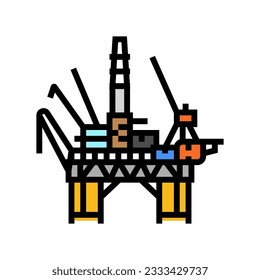 vector de icono de color de ingeniero de petróleo de perforación en alta mar. signo de ingeniero de petróleo de perforación en alta mar. ilustración de símbolo aislado