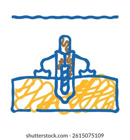 offshore drilling petroleum engineer doodle icon sketch vector. offshore drilling petroleum engineer sign. isolated symbol illustration